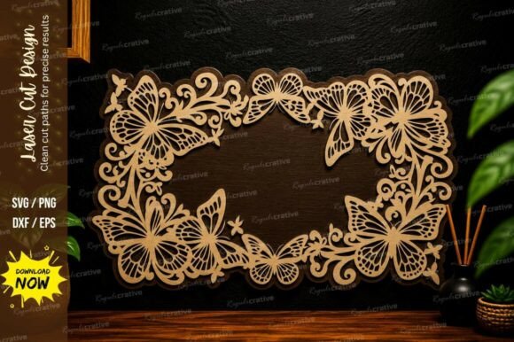 Butterfly Floral Rectangle Laser Cut Svg – A Strategic Design Tool for Creative and Business Applications