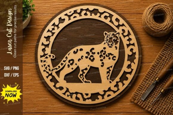 Cheetah Mandala SVG Wildlife Laser Cut: A Premium Design for Versatile Crafters and Artists