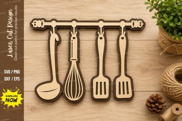Custom Kitchen Utensils Laser Cut SVG Design