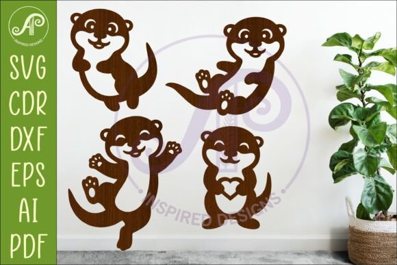 Cute Otters Silhouette SVG Shapes 2: A Playful and Practical Digital Design for Creative Projects