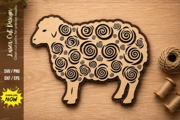 Decorative Sheep Laser Cut SVG Design: A Versatile Tool for Creative Projects