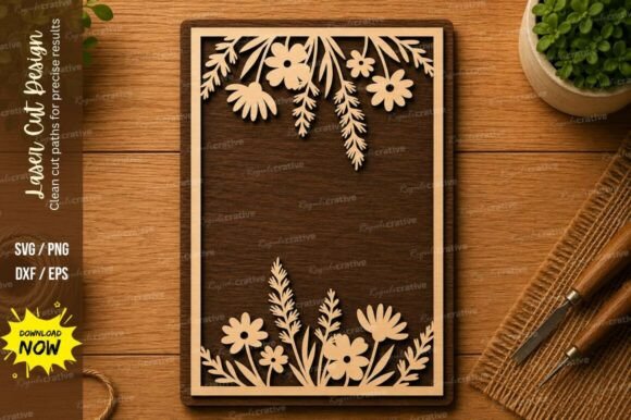 Floral Border Frame SVG Botanical Lase