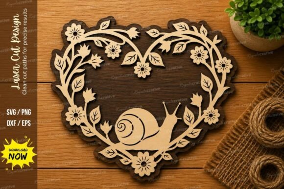 Floral Heart Snail SVG Nature Laser Design: A Comprehensive Evaluation