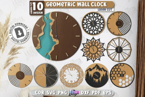 Geometric Wall Clock Laser Cut Bundle: A Smart Choice for Modern Design Projects
