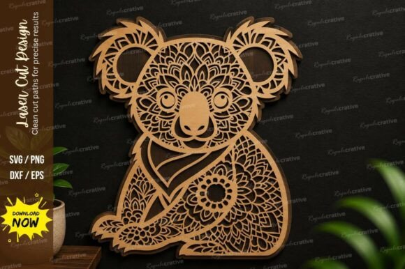 Koala Bear Mandala Laser Cut SVG Design: A Detailed Evaluation for Creative Professionals