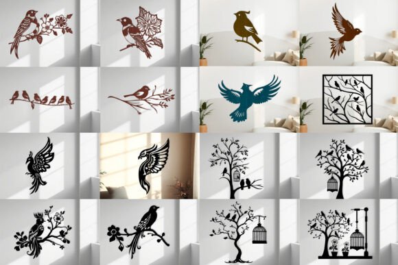 Laser Cut Birds Wall Art SVG Bundle