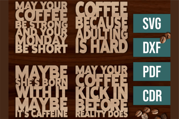 Laser Cut File - 4 Coffee Coasters