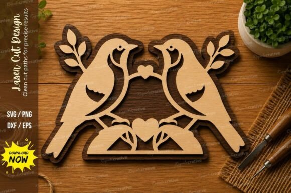 Love Birds Heart SVG Romantic Bird Svg: A Must-Have Design for Creative Professionals and DIY Enthusiasts