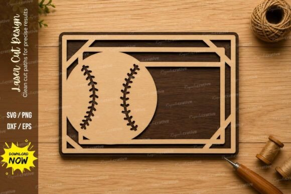 Minimal Baseball Plaque Laser Cut SVG for Premium Projects