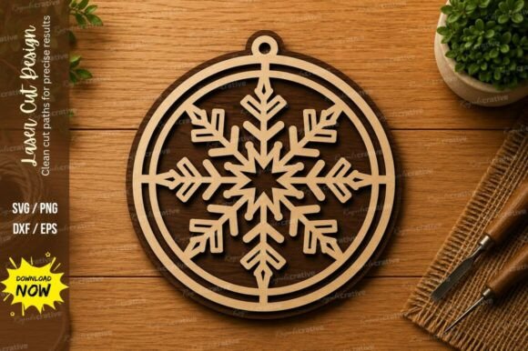 Snowflake Ornament SVG: A Premium Laser Cutting Design for Winter Creativity
