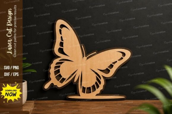 Standing Butterfly Laser Cut SVG Design: A Premium Quality Solution for Creative Projects