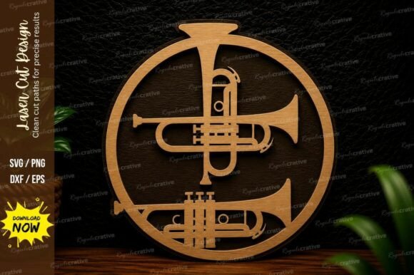 Trumpet Circle Laser Cut SVG Design – A Premium Solution for Creative Projects