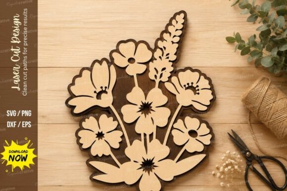 Wildflower Bouquet Laser Cut SVG Design: A Versatile Tool for Creative Projects