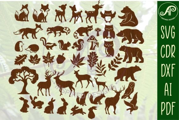 Woodland Animal 38 Shapes SVG Bundle – Streamlining Creative Projects with Ready-to-Use Digital Cut Files